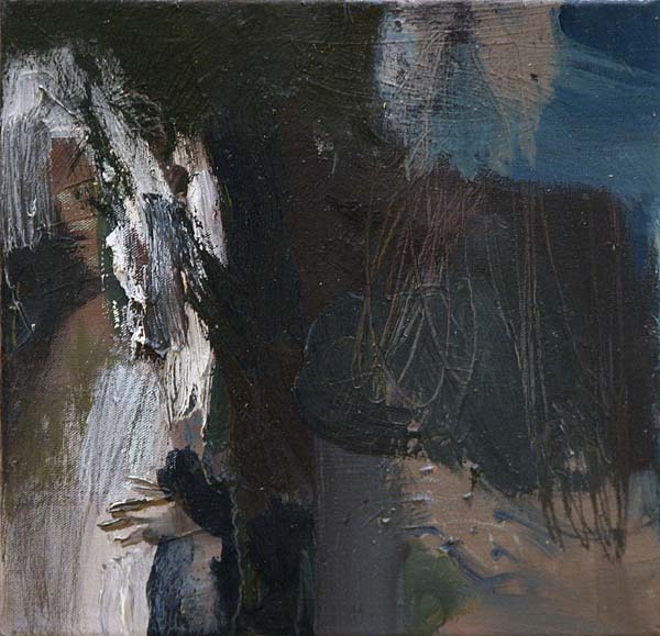 sarjasta Rykelmä pieniä  <br>	öljy ja lyijykynä kankaalle 2005, 22 x 22 cm