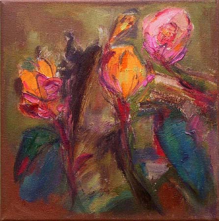 Kylmä kimppu  <br>öljy kankaalle, 2004 22 x 22