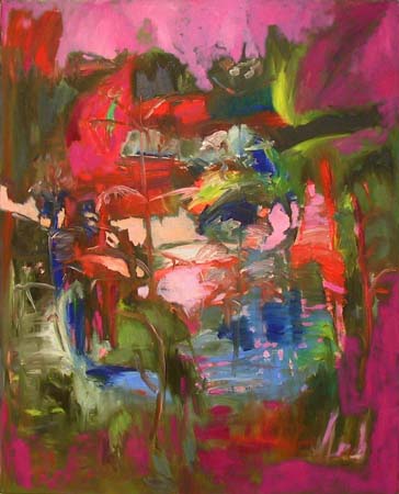 Viile&auml; kasvi  <br>&ouml;ljy kankaalle, 2004 81 x 100