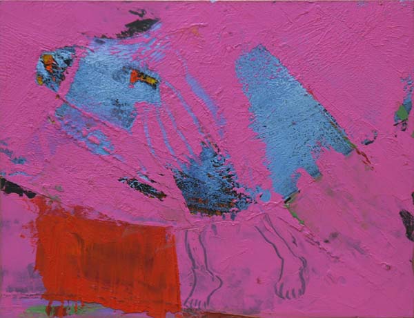 Ilmestys I  <br>öljyväri kaiverretulle pahville, kovalevy,  2005