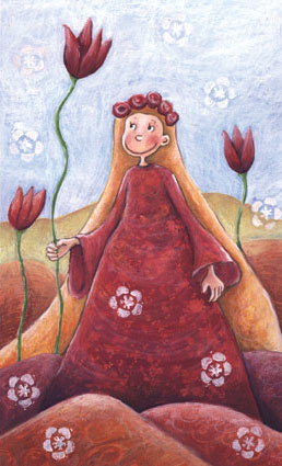 Keltainen kukkia istutti  <br>öljypastelli, guassi, tussi  2005