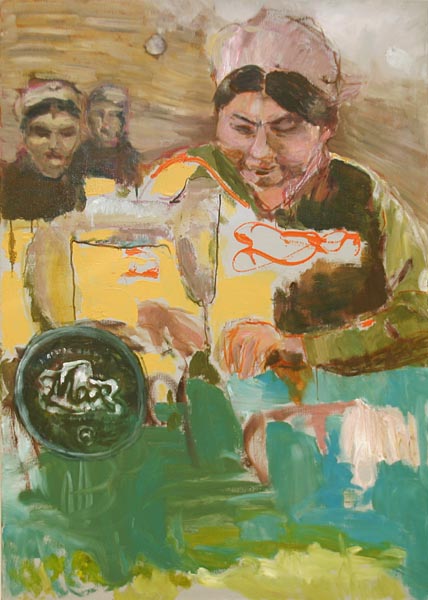 Ompelija  <br>akryyli ja öljy 2006