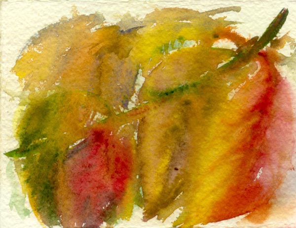 Ensimmäinen kylmä yö  <br>akvarelli 2006