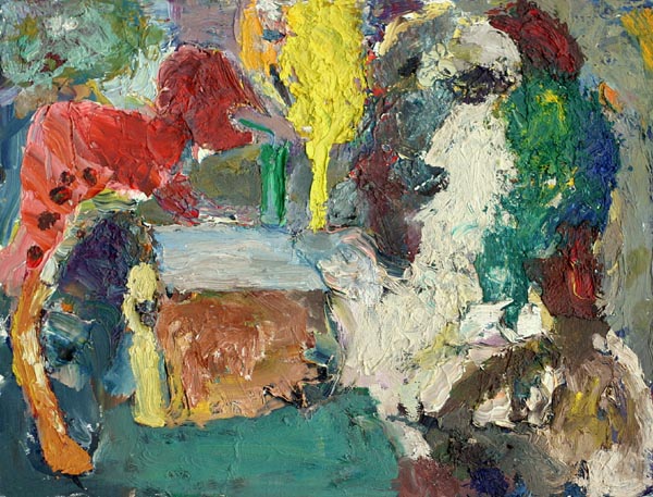 Beroccamiehen aamiainen  <br>öljy 2006,	46 x 36 cm