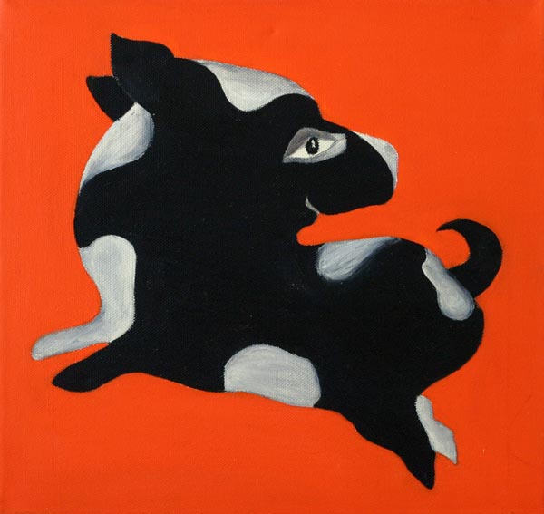 Koira  <br>öljy, 30x30 cm   