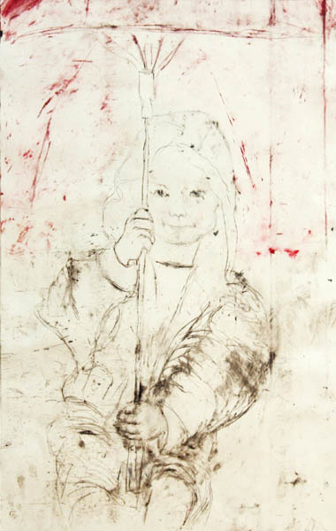 Sateella kivaa  <br>grafiikka, kuivaneula 2006