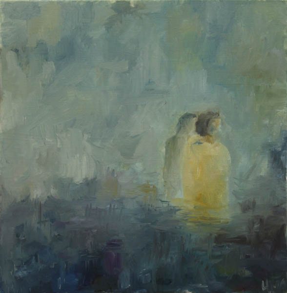 Kahden  <br>	öljy 2009, 61 x 61 cm	