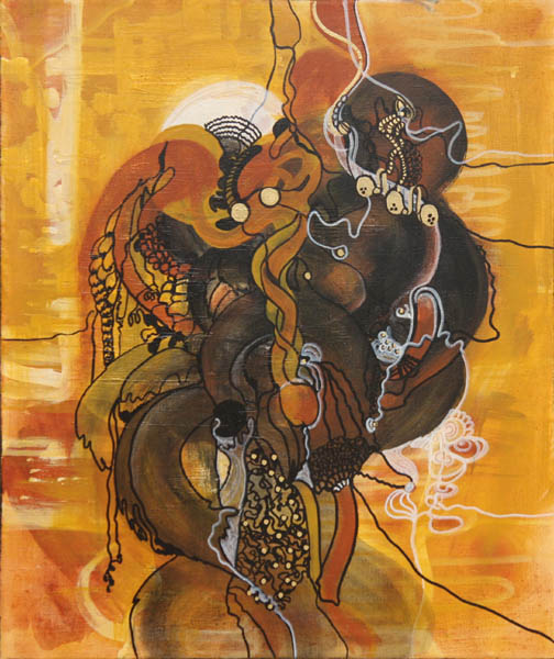 Intia  <br>sekatekniikka 2008,55 x 46cm