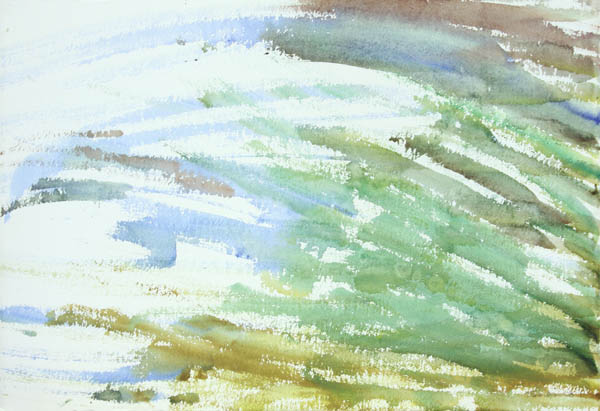 Tuuli aaltoilee  <br>akvarelli 2008