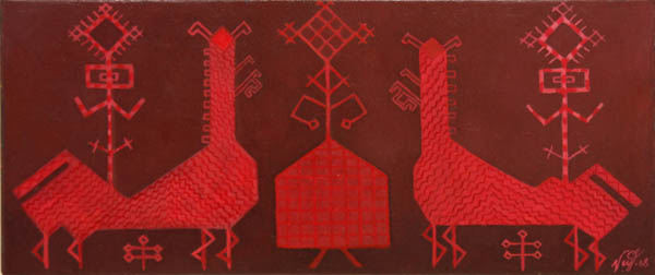 Kohtaaminen  <br>öljy 2008			54 x 24 cm