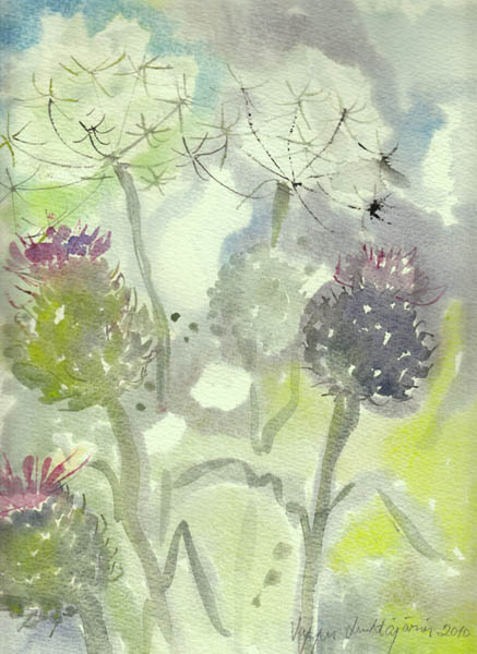 Kesän valtiaat  <br>akvarelli 2010