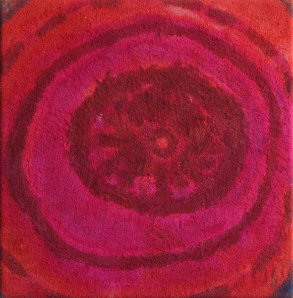 Kukkanen  <br>maalaus silkille 2010, 27x27cm