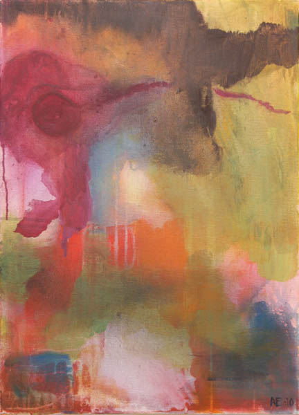 Pienen ponnistus  <br>akryyli 2011 	50 x 70cm