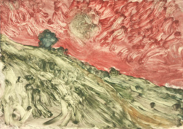 Iltahetki  <br>monotypia 2011