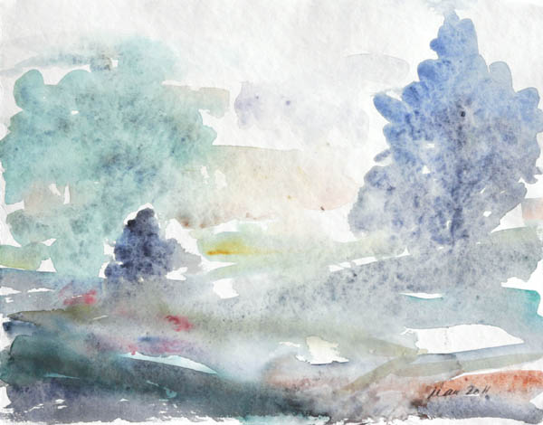 Aamu  <br>akvarelli 2011