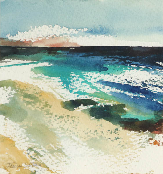 Lomapäivän ilta<br>  akvarelli 2013