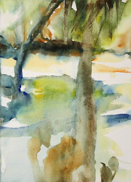 Aika virtaa<br>  akvarelli 2012