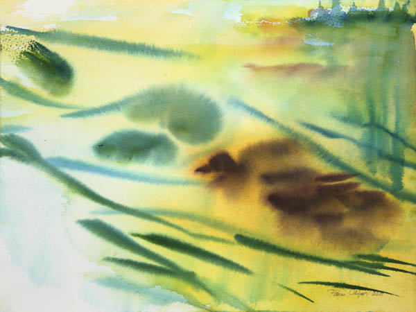 Kevyesti lipuen<br>  akvarelli 2011