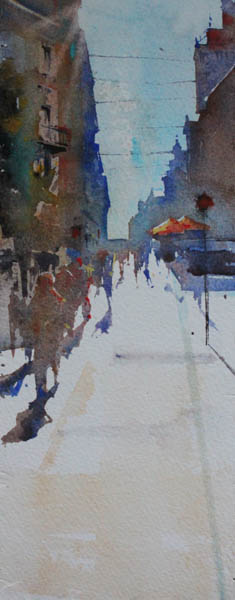 Kesäillan valoa  <br>akvarelli 2013