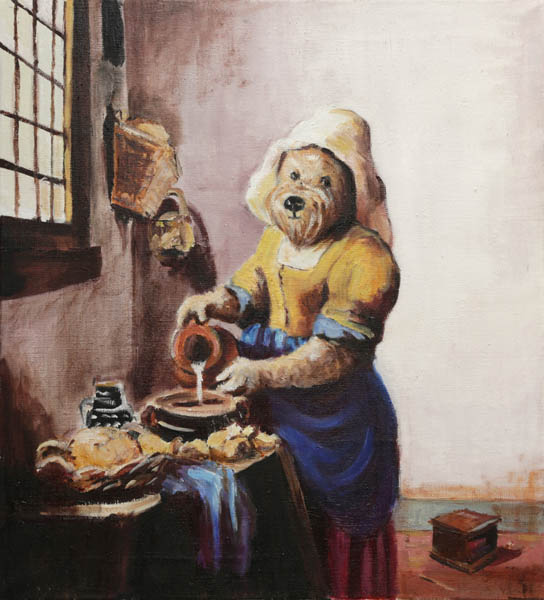 Maitotyttö<br>  öljy kankaalle 2016